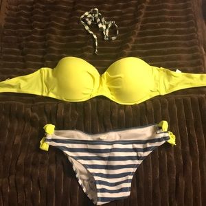 Push up tube top with strap bathing suit